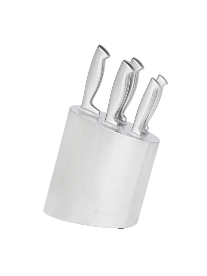 Messerblock mit 5 Messern Modern Steel, 14x22,4x36 cm