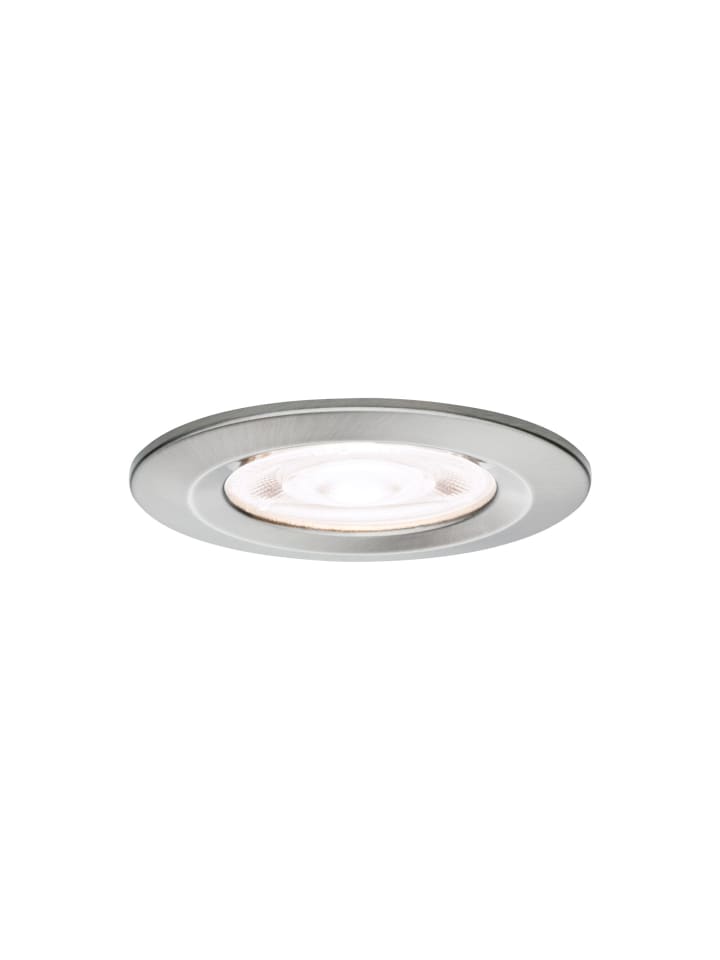 LED Einbauleuchte Nova GU10 Flat starr IP44 4,9W 550lm 230V 4000K Eisen gebürs