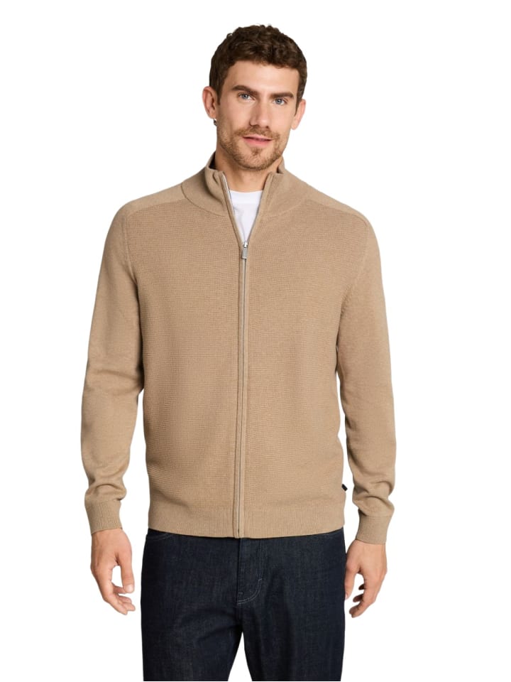Strickjacke BASIC ZIP JACKET KNIT in Braun