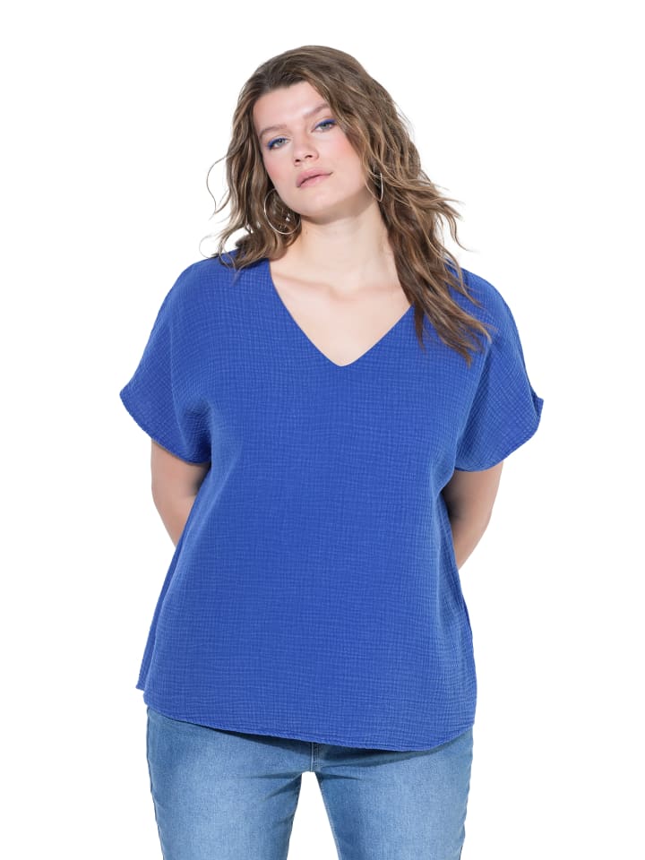 Bluse in kobaltblau