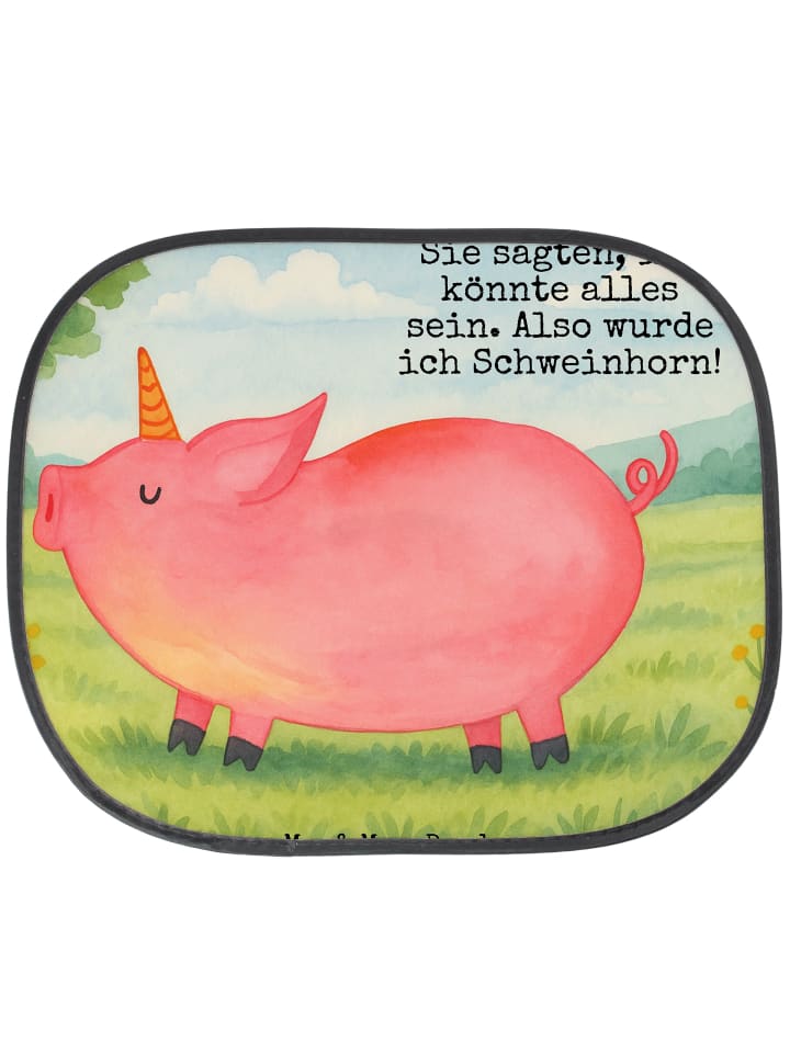 Sonnenschutz Auto Einhorn Schwein Design mit Sp... in Weiß