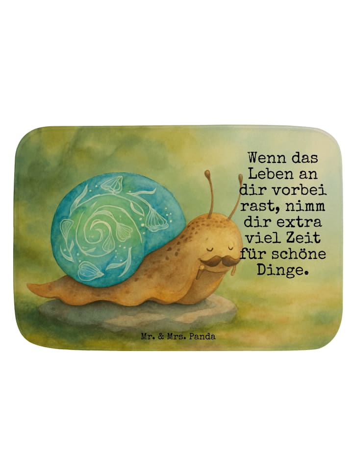 Badevorleger Schnecke Sir Design mit Spruch in Weiß