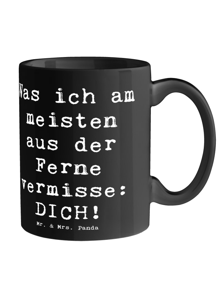 Kaffeebecher Spruch Heimweh Dich mit Spruch in Schwarz