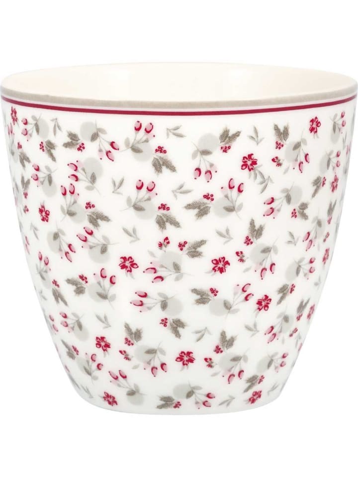 Latte Cup Becher GALE Weiß mit Blumen