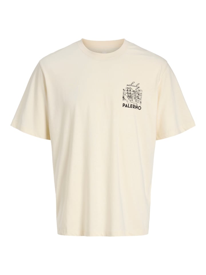 T-Shirt Kurzarm Jorvacation Bio-Baumwolle in antique white
