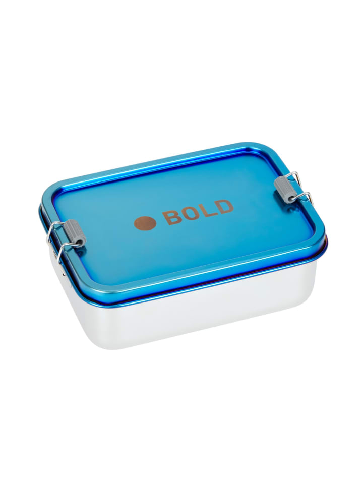Lässig Brotdose Kinder - Edelstahl Lunchbox BOLD, blue/purple