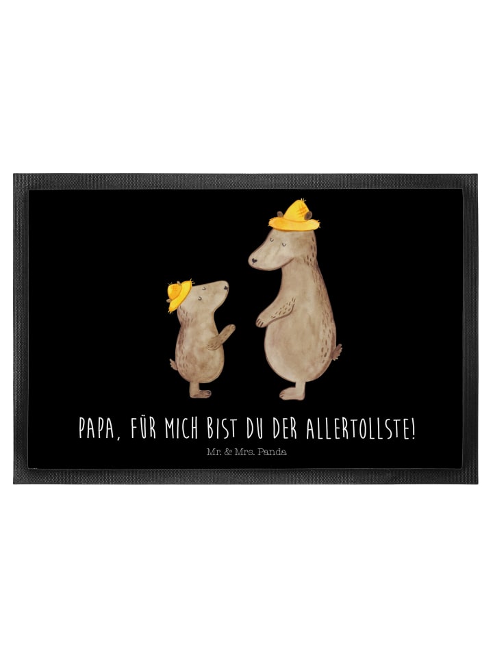 Schmutzfangteppich Bären mit Hut mit Spruch in Schwarz