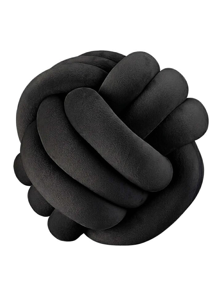 Knotenkissen in Schwarz - Ø 25 cm