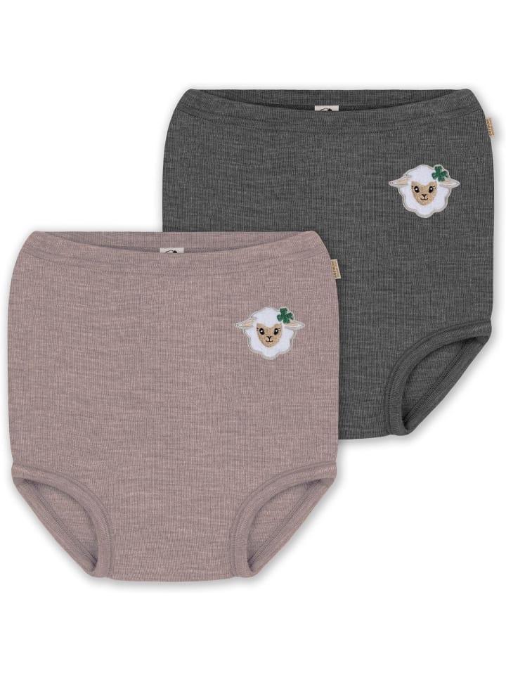 2er Pack Baby Merino Windelhose Tokoroa in Anthrazit/Rosa