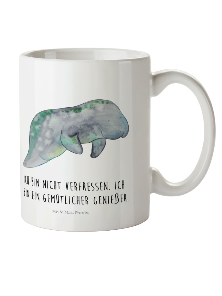 Kaffeetasse Seekuh Chillen mit Spruch in Weiß
