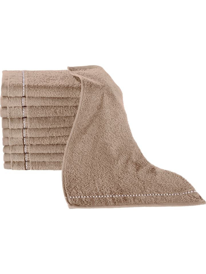 Frottier Gästetuch 10er-Pack Mannheim in beige