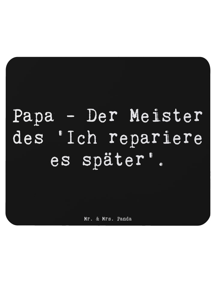 Mauspad Spruch Papa Meister mit Spruch in Schwarz