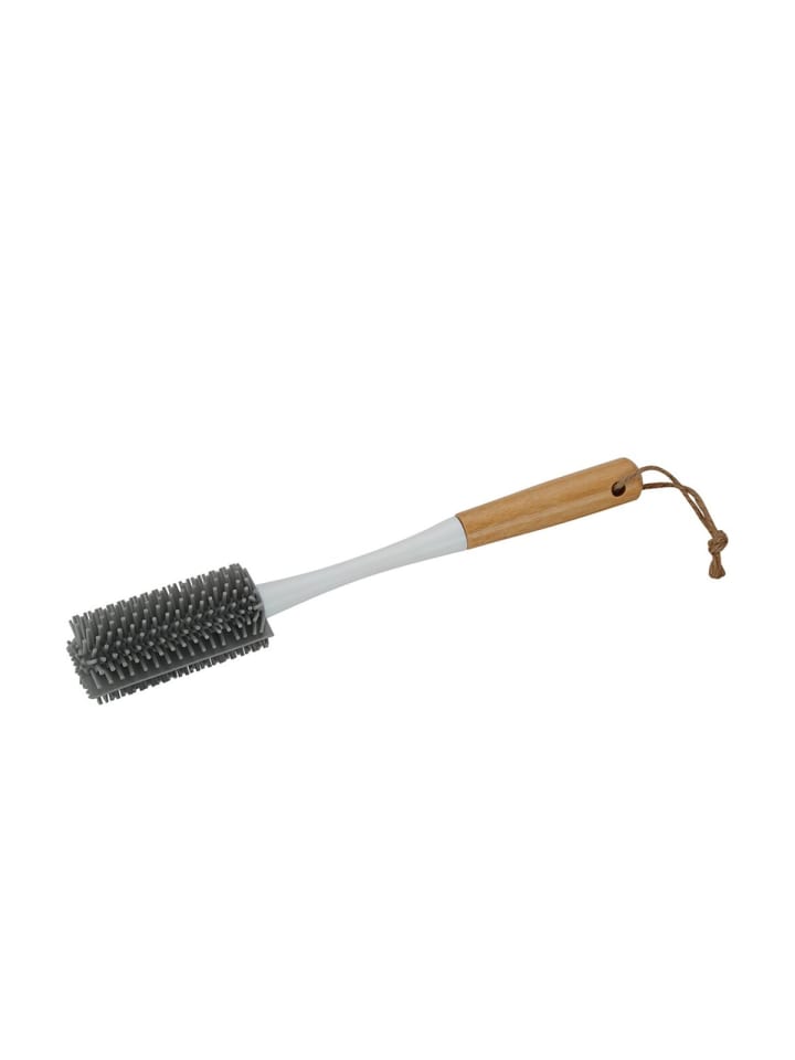 Flaschenbürste mit Silikonborsten & Bambusgriff - 30 cm in Weiß