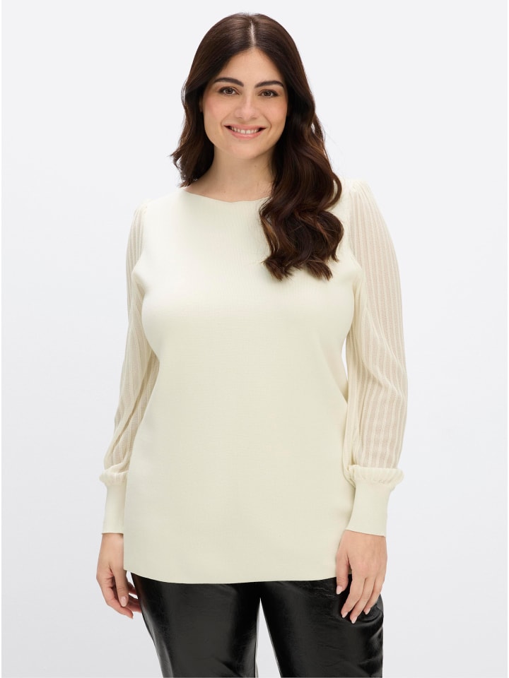 Langarm-Pullover in champagner