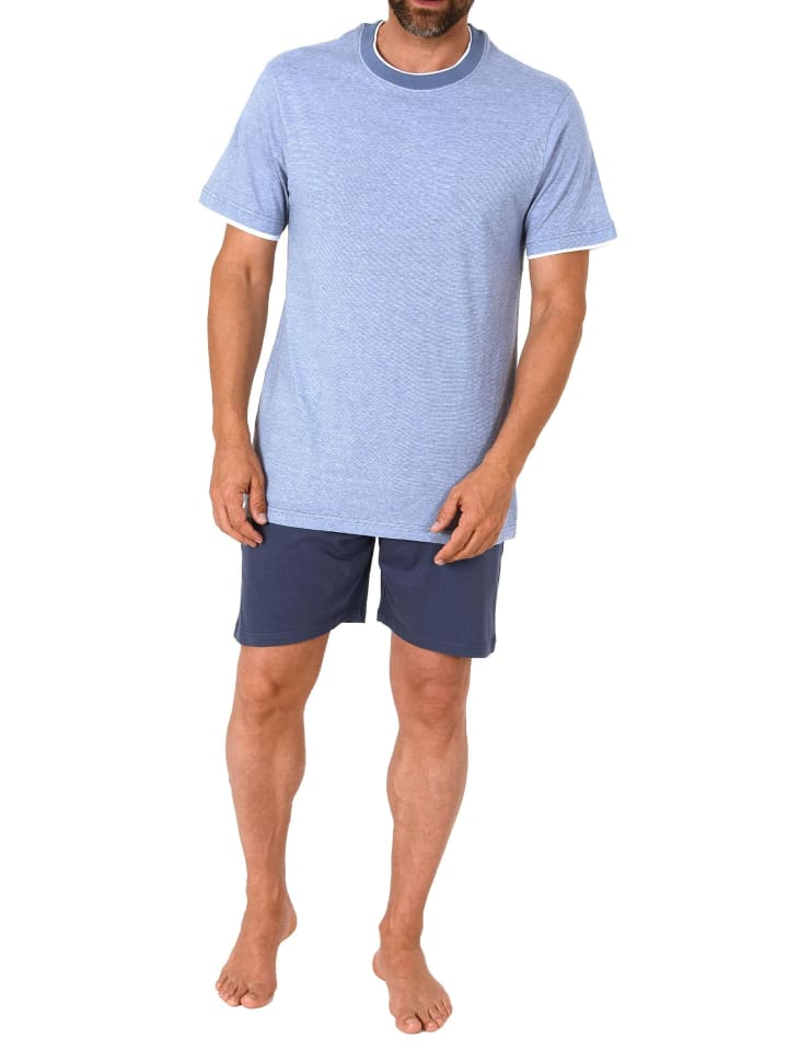 kurzarm Schlafanzug Shorty Pyjama - 78303 in marine