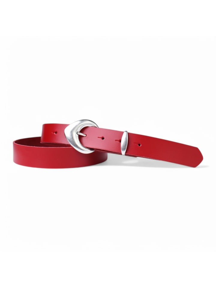 Damengürtel mit Metallschlaufe in Rot