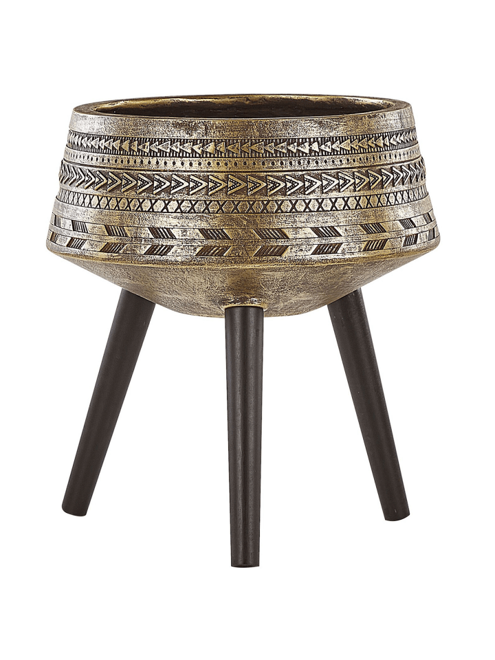 Outdoor Blumentopf VARDIANI in Gold/Schwarz - (W) 50 x (H) 51 x (L) 50 cm