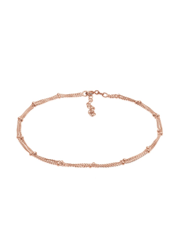 Fußschmuck 925 Sterling Silber Kugel in Rosegold
