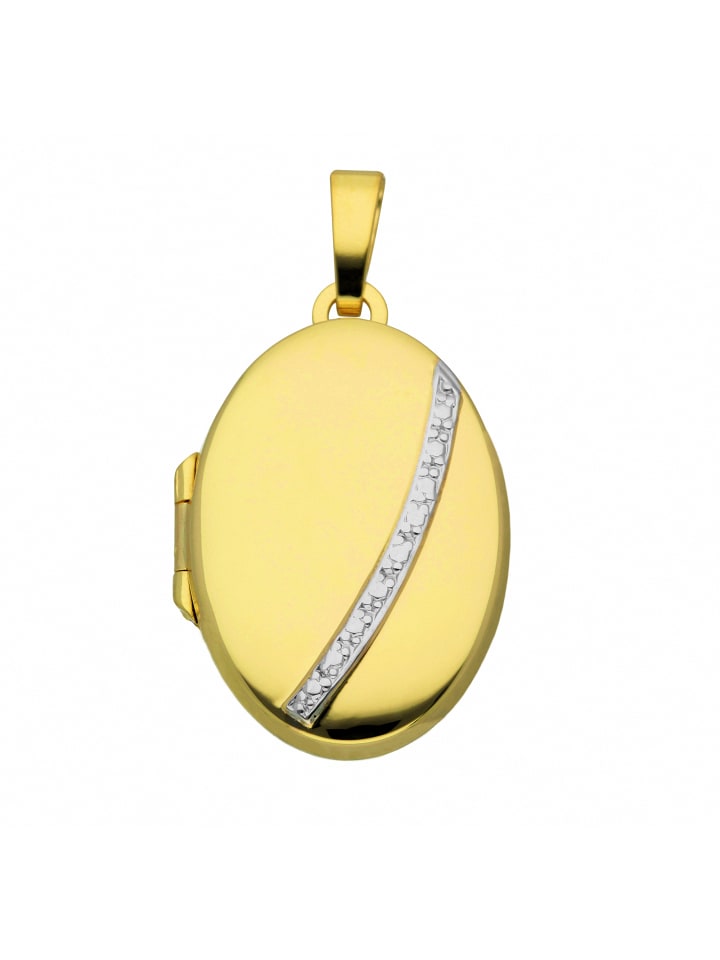 Damen 333 Gold Medaillon Anhänger in gold