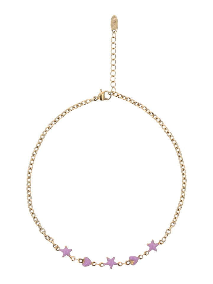 Women Bracelet With Lobster Clasp in Gold Lilac