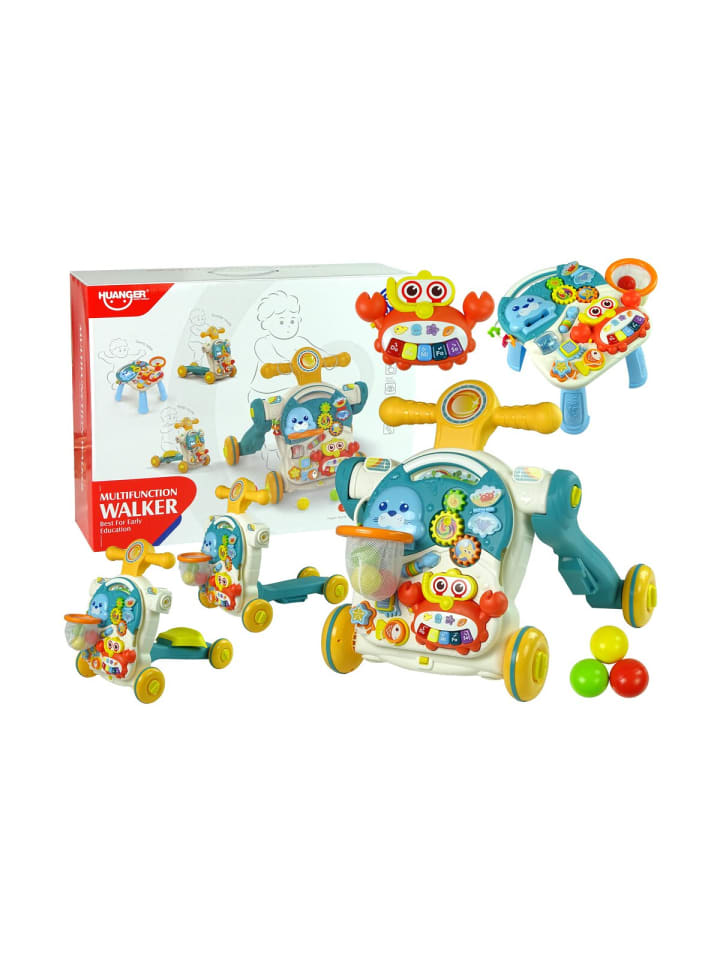 4in1 Kinderwagen Lerntisch Scooter Fahrrad für Baby Blau