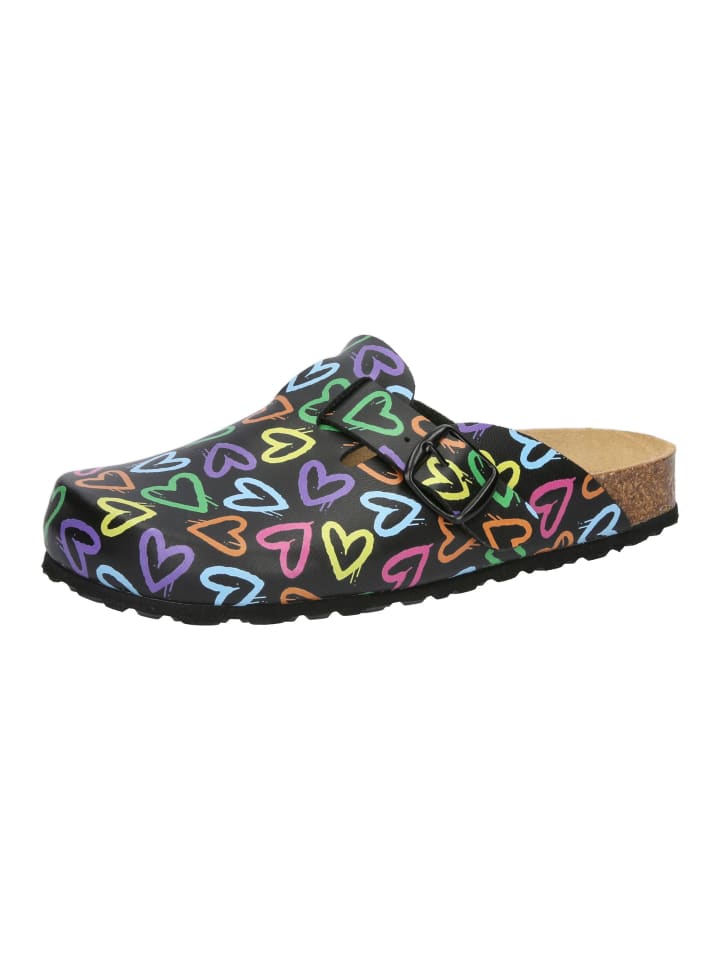 Clog "Bioline Clog Print" in Schwarz