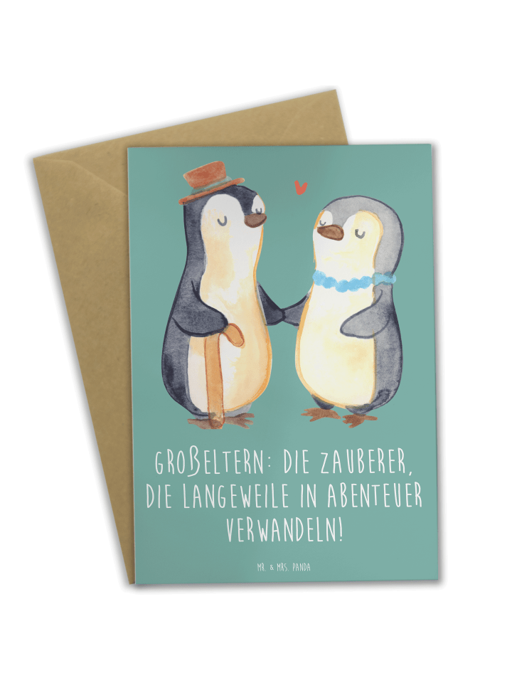Klappkarte Großeltern Zauberer mit Spruch in Meeresbrise