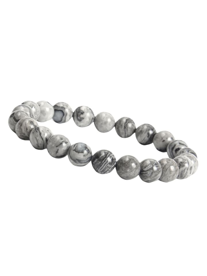 Perlenarmband in Grau