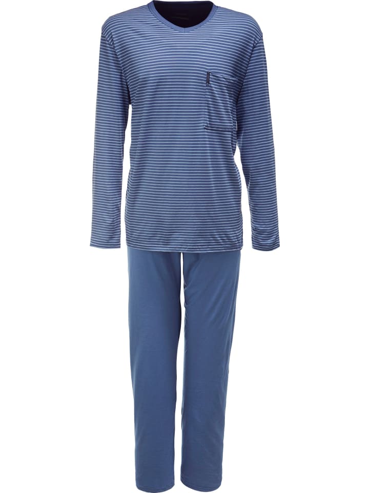 Single-Jersey Bio Schlafanzug in blau