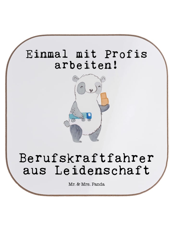 Coaster Berufskraftfahrer Leidenschaft mit Spruch in Weiß