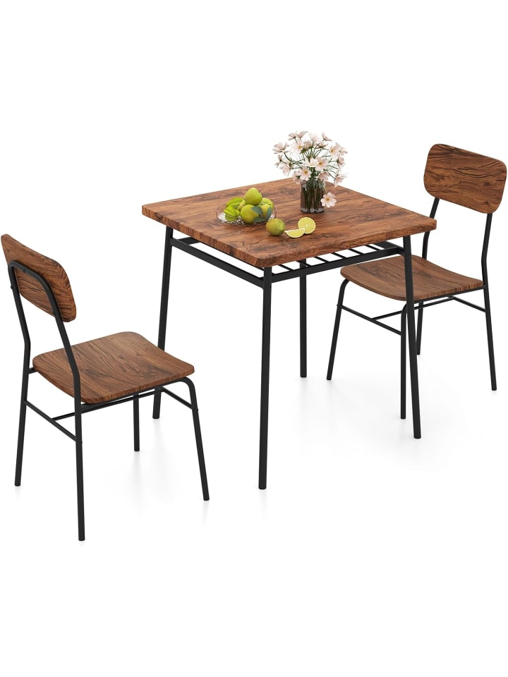 3 tlg. Bartisch Set in Braun