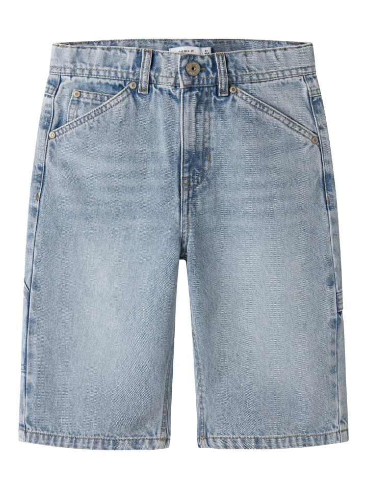 Shorts in Light Blue Bleached Denim
