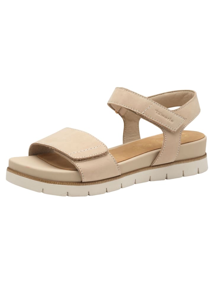 WIDE FIT Sandalette in BEIGE NUBUK