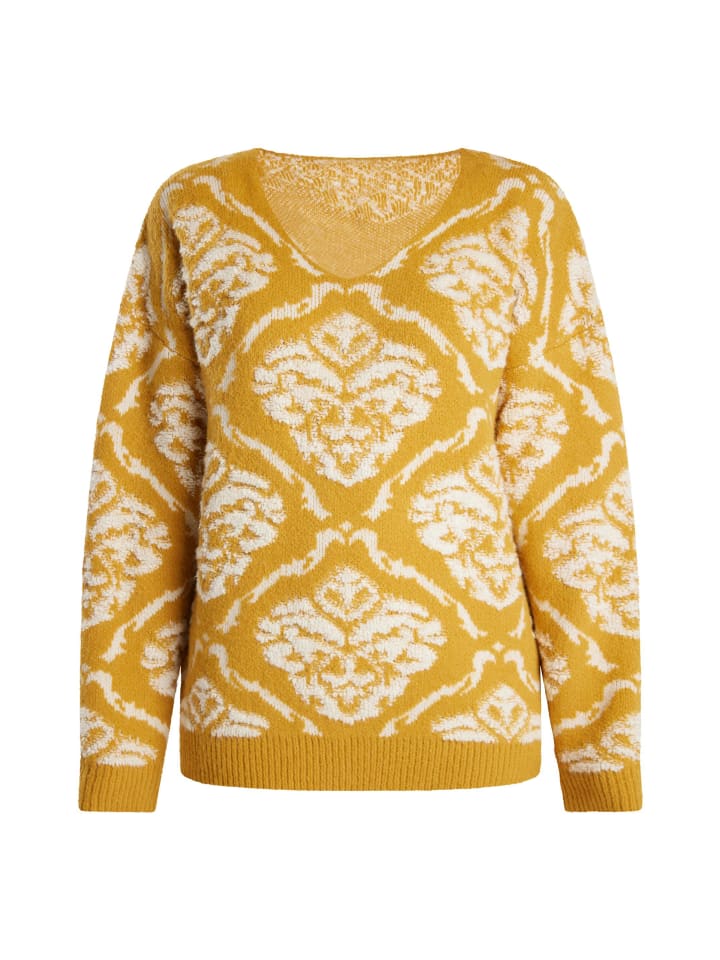 Women Strickpullover in Curry Mehrfarbig