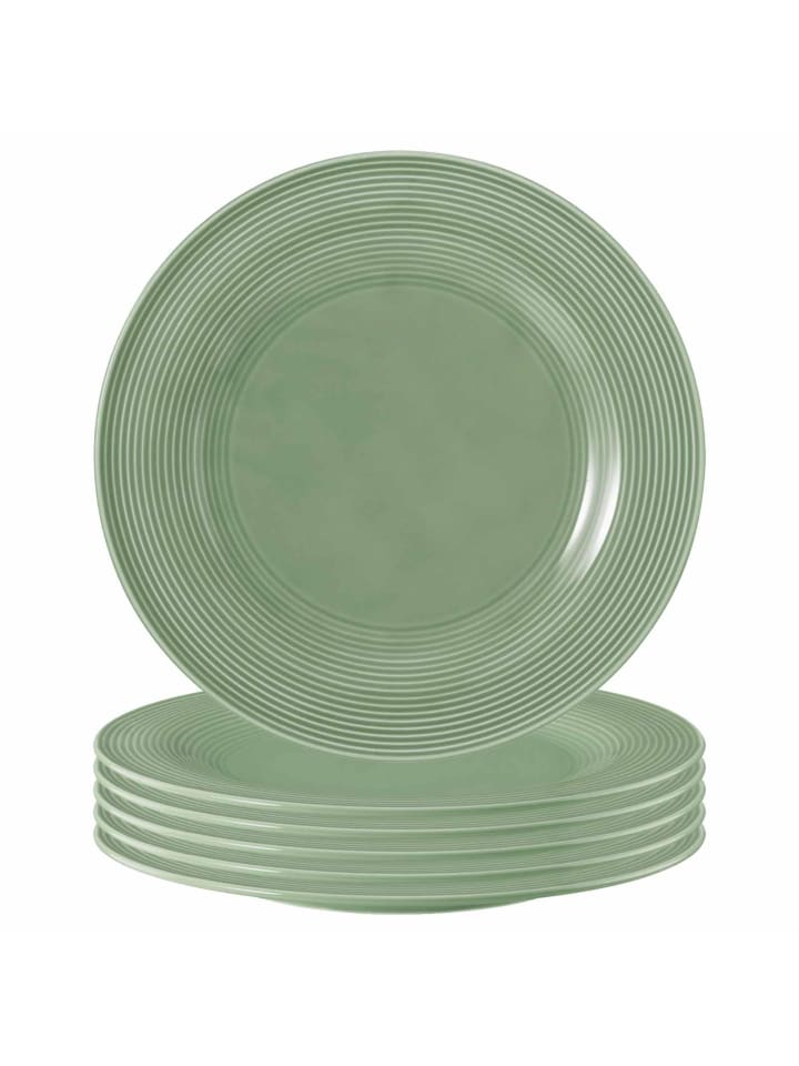 6er Set Speiseteller Beat Color Glaze in Salbeigrün ø 27,7 cm