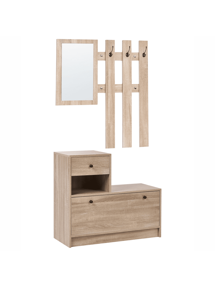 Schuhschrank COOMA in Braun - (W) 77 x (H) 70 x (L) 35 cm