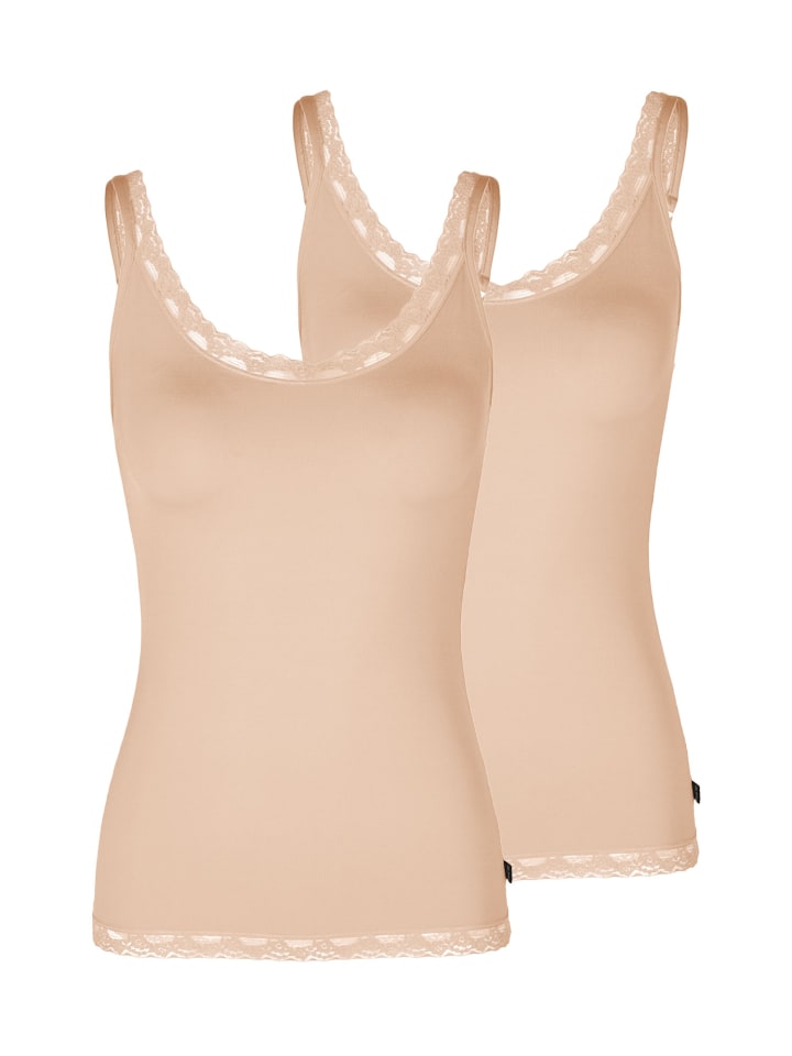 2er Pack Damen Trägertop in nude