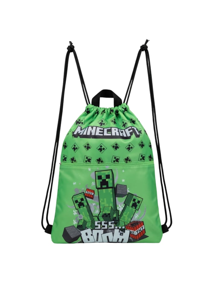 Minecraft Creeper Turnbeutel, Schwimmbeutel in grün