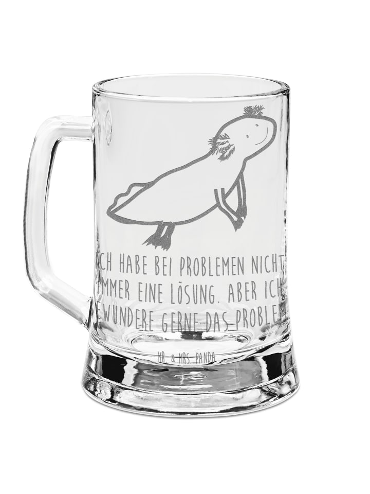 Krug Axolotl Schwimmen mit Spruch in Transparent