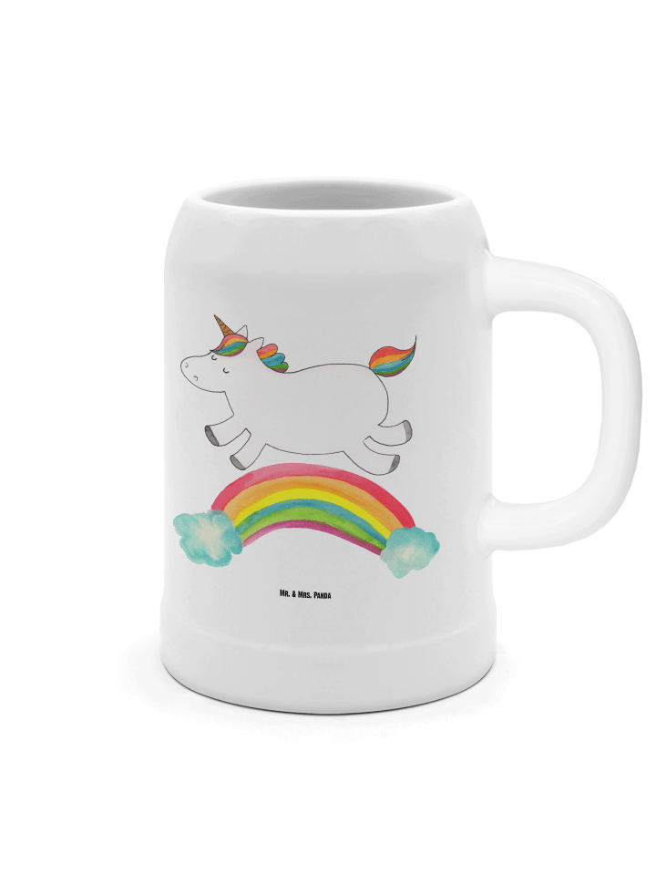 Humpen Einhorn Regenbogen ohne Spruch in Weiß