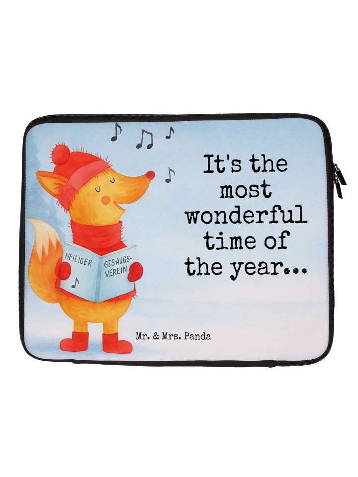 Laptop Tasche Fuchs Sänger Design mit Spruch in Weiß