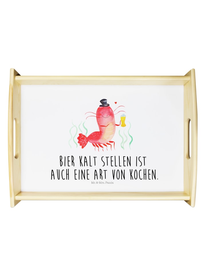 Servierplatte Hummer Weizen mit Spruch in Weiß