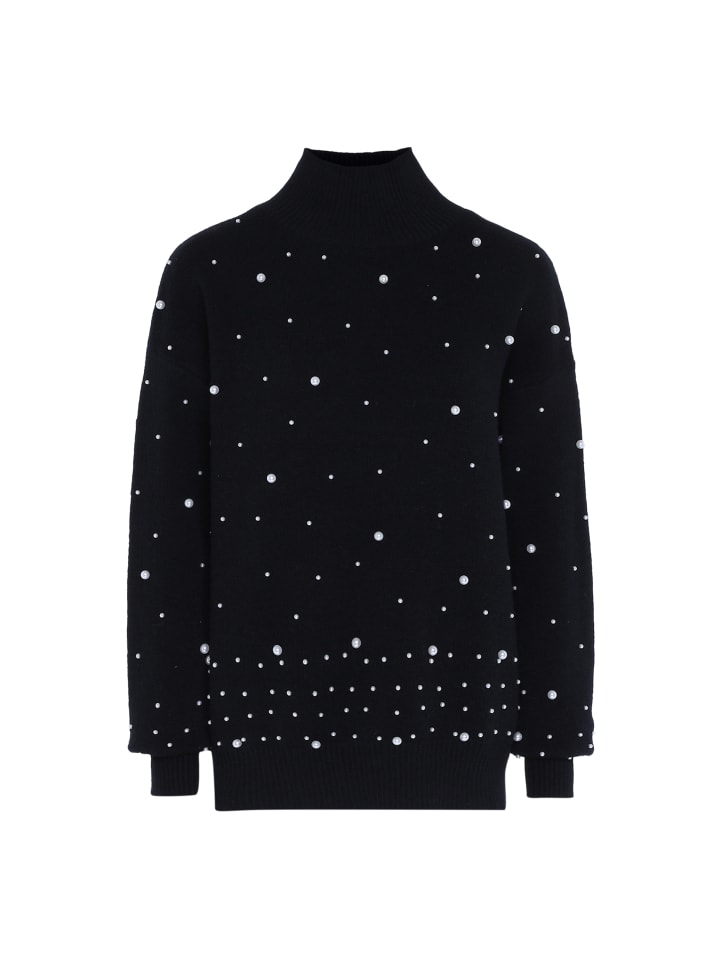Damen Pullover Mit Perlen in SCHWARZ