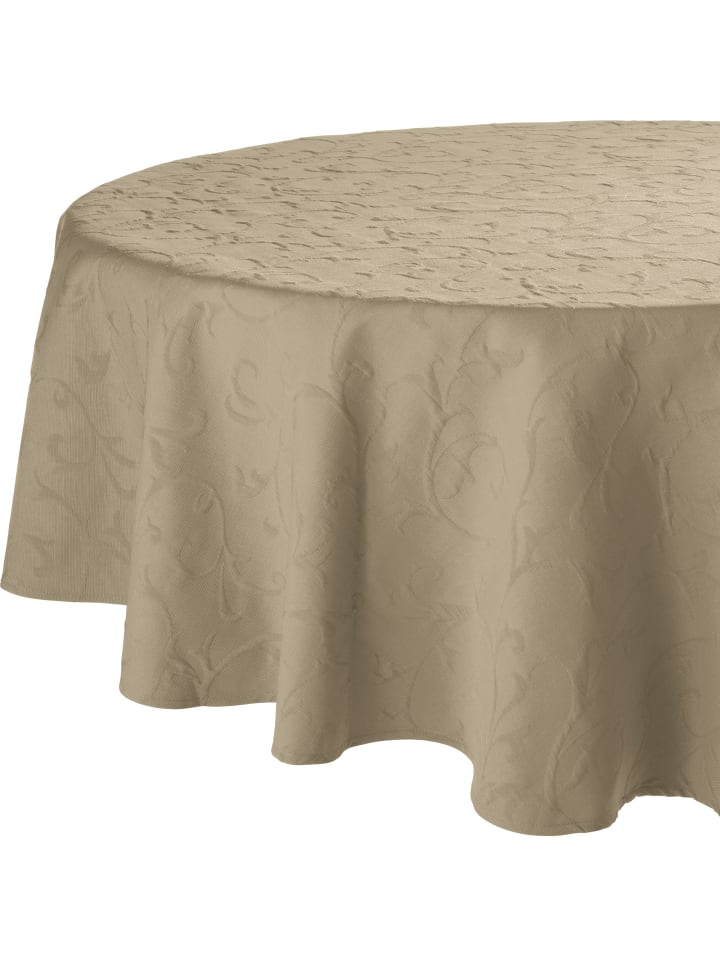 Jacquard Tischdecke Düsseldorf in beige
