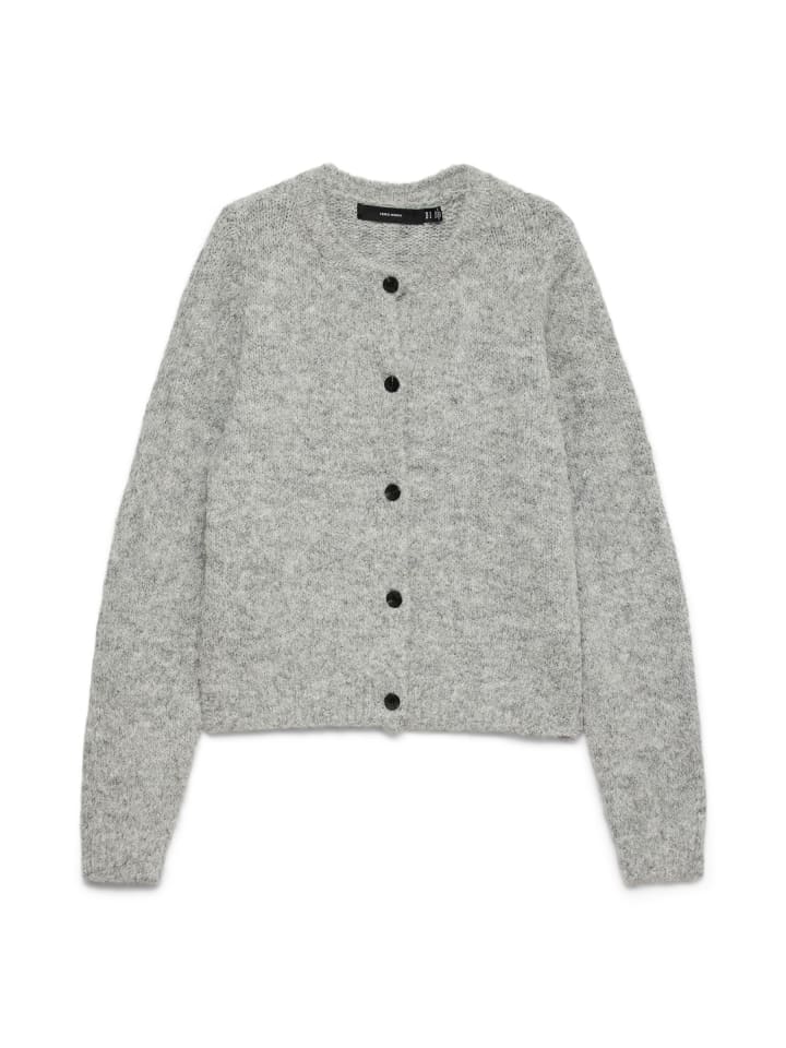Strickjacke in Medium Grey Melange
