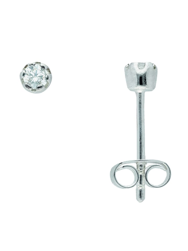 925 Silber Ohrringe / Ohrstecker mit Zirkonia Ø 3 mm in silber