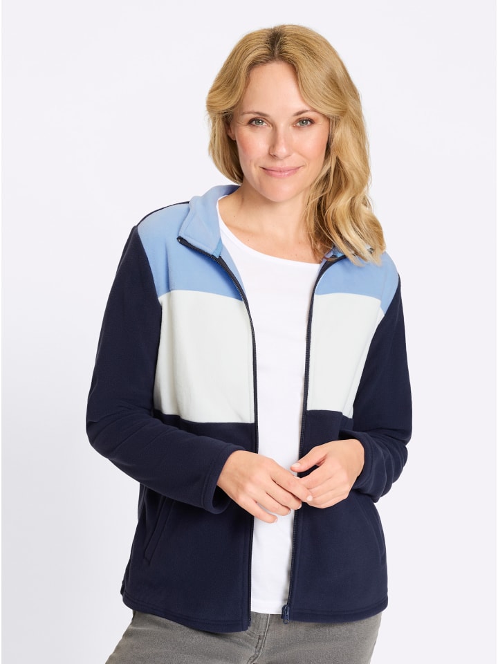 Fleece-Jacke in marine-eisblau