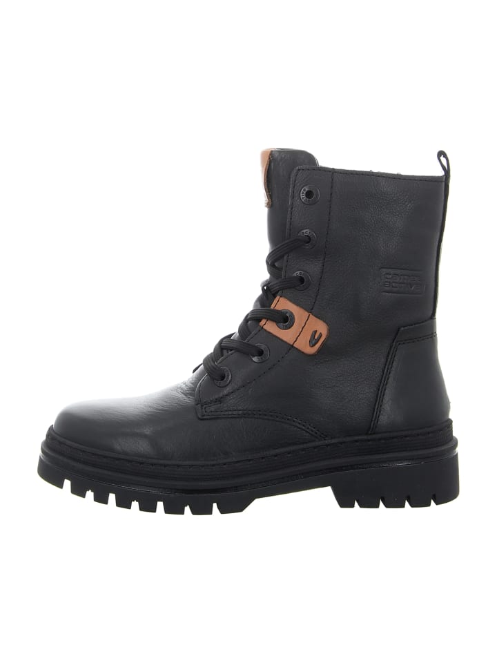 Schnürstiefeletten in Schwarz