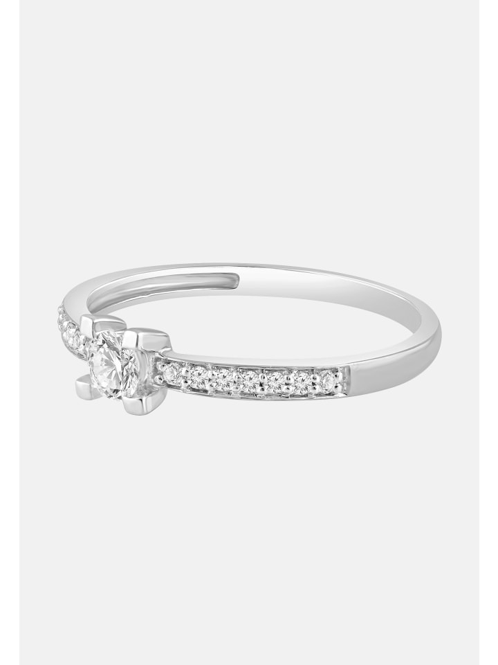 Ring aus 585 Weißgold mit Diamant