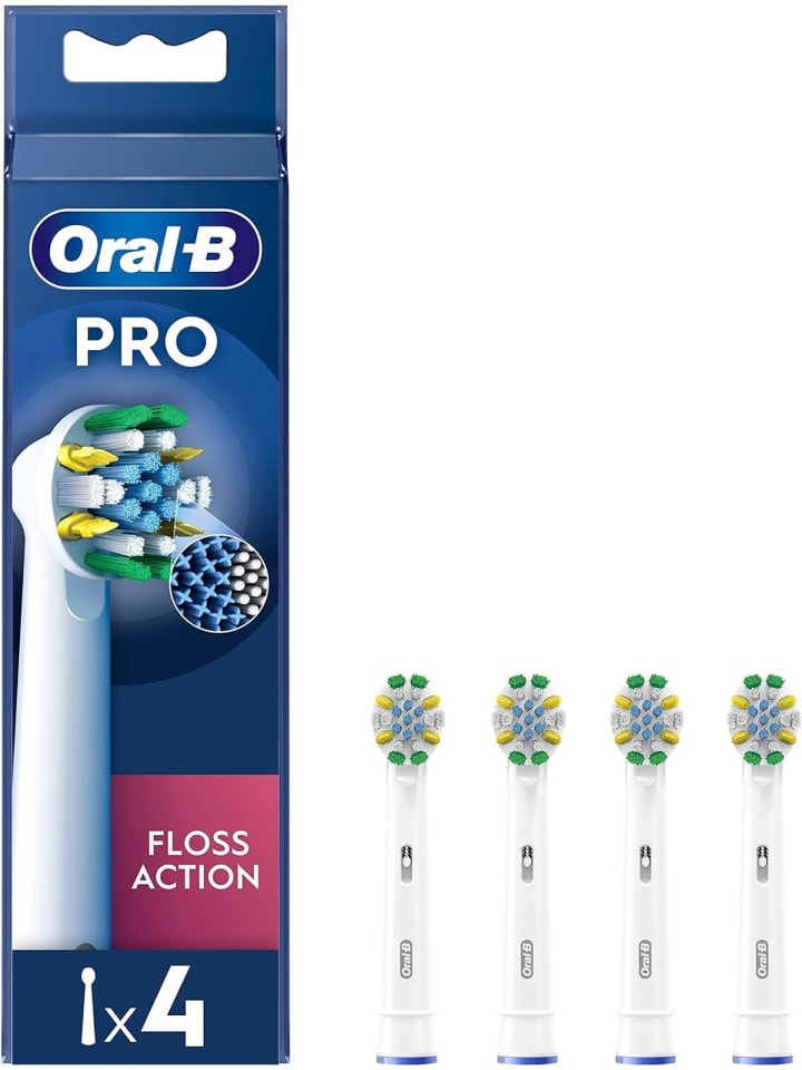 Pro Floss Action Aufsteckbürste Zahnbürste X-Form 4er Pack weiß